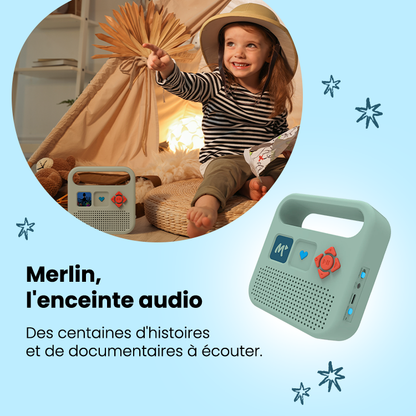 Boîte à histoires Merlin pour enfants — L’enceinte audio des 3 à 12 ans